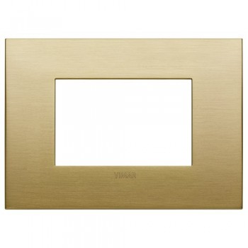 19653.12 Рамка Arke Classic Обработанная щеткой латунь 3 модуля Vimar фото