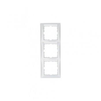 10138919 Рамка с полем для надписей S.1 Полярная белизна с блеском 3-постовая вертикальная Berker фото