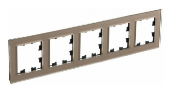 Рамка пятипостовая шампань стекло Systeme Electric (Schneider Electric) AtlasDesign Nature ATN320505 фото