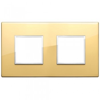 21643.09 Рамка Eikon Evo полированное золото 4 модуля Vimar фото