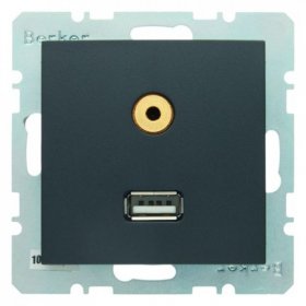 

3315396086 BMO USB/3.5mm AUDIO, Q.1/Q.3, цвет: антрацитовый Berker, Q.7 3315396086