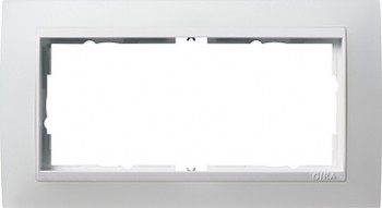 1002334 Рамка без перегородки Event Белый 2-постовая Gira фото