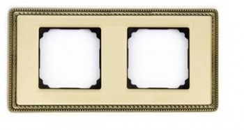39822502 Рамка с квадратным вырезом Venezia Metal Золото 2-постовая Fontini фото