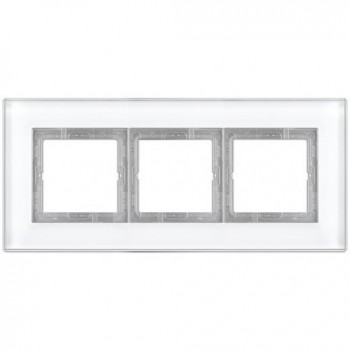 LSP983GLWW Рамка LS Plus Белое стекло 3-постовая Jung фото