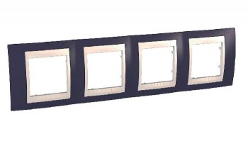 MGU6.008.572 Рамка Unica Хамелеон гранат / Бежевый 4-постовая Schneider Electric фото