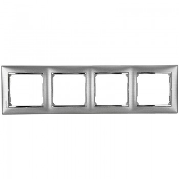 770334 Рамка Valena Алюминий матовый 4-постовая Legrand фото