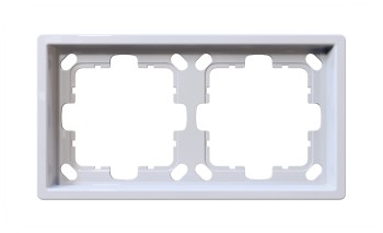 Рамка серия FD 2-постовая,  FD-Series белый глянцевый Jasmart FD1002W фото