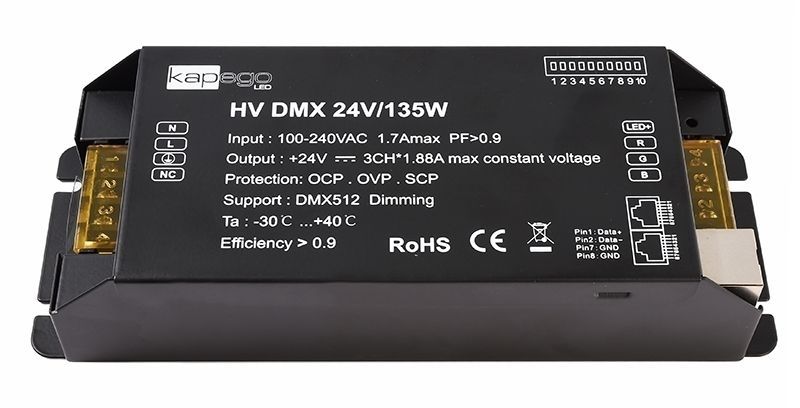 

Блок питания HV DMX 24V/135W Deko-Light 843275, Чёрный, HV DMX 843275