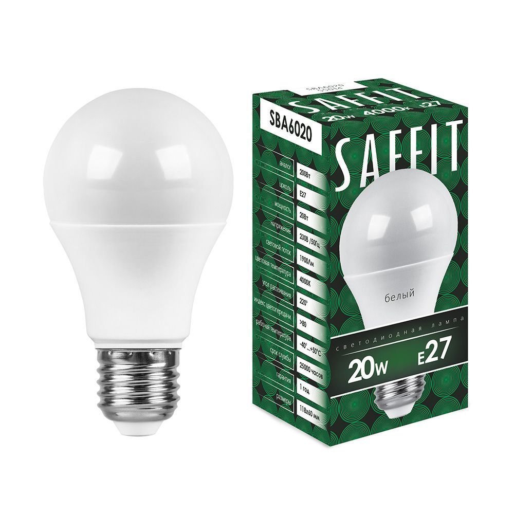 

Светодиодная лампа 20W 230V E27 4000K Feron 55014, Белый, 55014