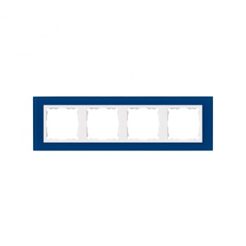 82647-64 Рамка декоративная, 4 поста, Simon 82 Nature, Стекло, синий-белый фото