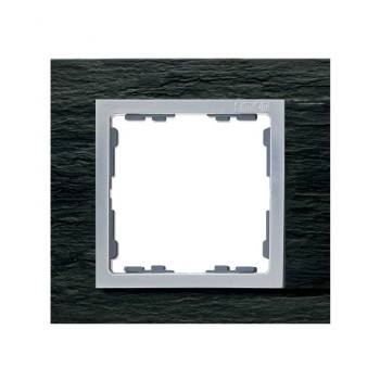 82917-63 Рамка декоративная, 1 пост, Simon 82 Nature, Камень, сланец-алюминий фото