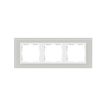 82637-60 Рамка декоративная, 3 поста, Simon 82 Nature, Стекло, натуральный-белый фото