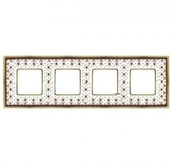 FD01474MAOB Рамка Belle Epoque Porcelain Brown LYS / Bright gold 4-постовая гор/верт. Fede фото