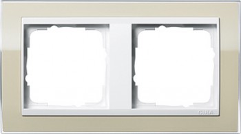 0212773 Рамка Event Clear Песочный / Белый 2-постовая Gira фото