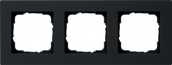 0213095 Рамка установочная для монтажа заподлицо E2 Черный матовый 3-постовая Gira фото