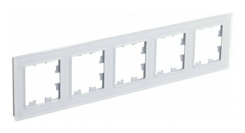 Рамка пятипостовая белое стекло Systeme Electric (Schneider Electric) AtlasDesign Nature ATN320105 фото