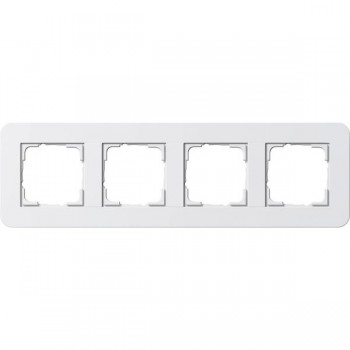 0214410 Рамка с белой подложкой E3 Белый / Белый 4-постовая Gira фото