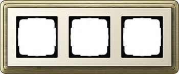 0213623 Рамка Classix Бронза / Кремовый 3-постовая Gira фото