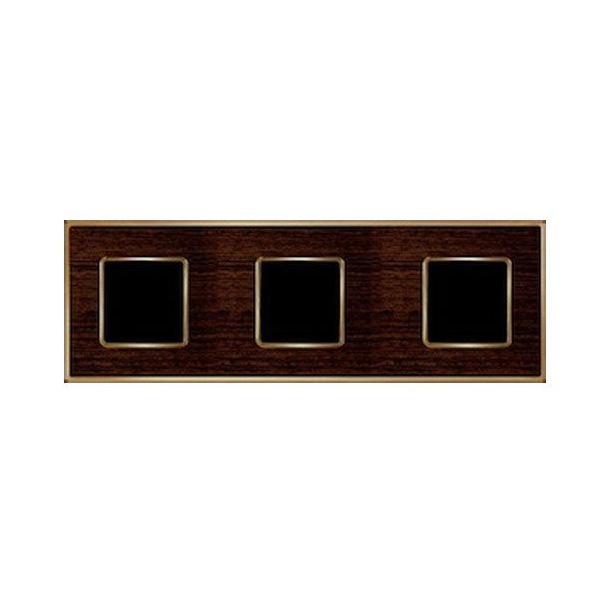 

FD01313WOB Рамка Vintage Wood Wenge / Bright gold 3-постовая Fede, Vintage Wood FD01313WOB