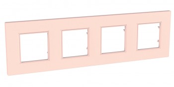 MGU4.708.37 Рамка Unica Quadro Розовый жемчуг 4-постовая Schneider Electric фото