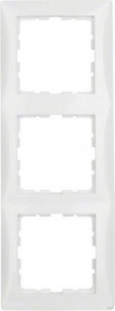 10138982 Рамка S.1 Белый с блеском 3-постовая вертикальная Berker фото