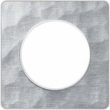 S52P802K Рамка Odace Алюминий / Белый 1-постовая Schneider Electric фото