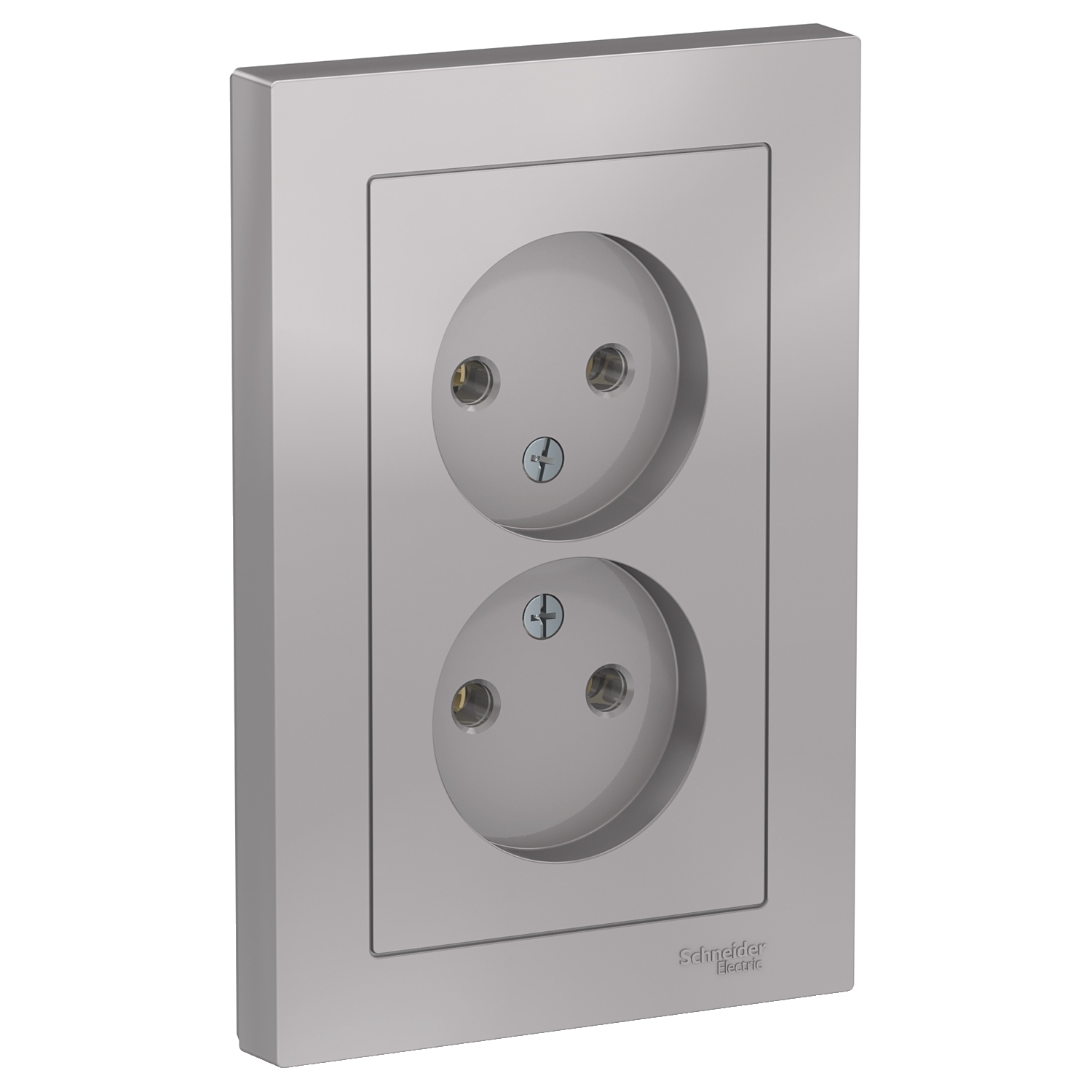 

ATN000320 Atlasdesign Розетка двойная без заземления,16А, в сборе, Алюминий Schneider Electric, Atlasdesign ATN000320