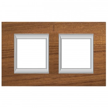 HA4802/2LTK Рамка Axolute Квадрат Тиковое дерево 2+2 модуля вертикальная Bticino фото