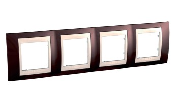 MGU6.008.551 Рамка Unica Хамелеон терракотовый / Бежевый 4-постовая Schneider Electric фото