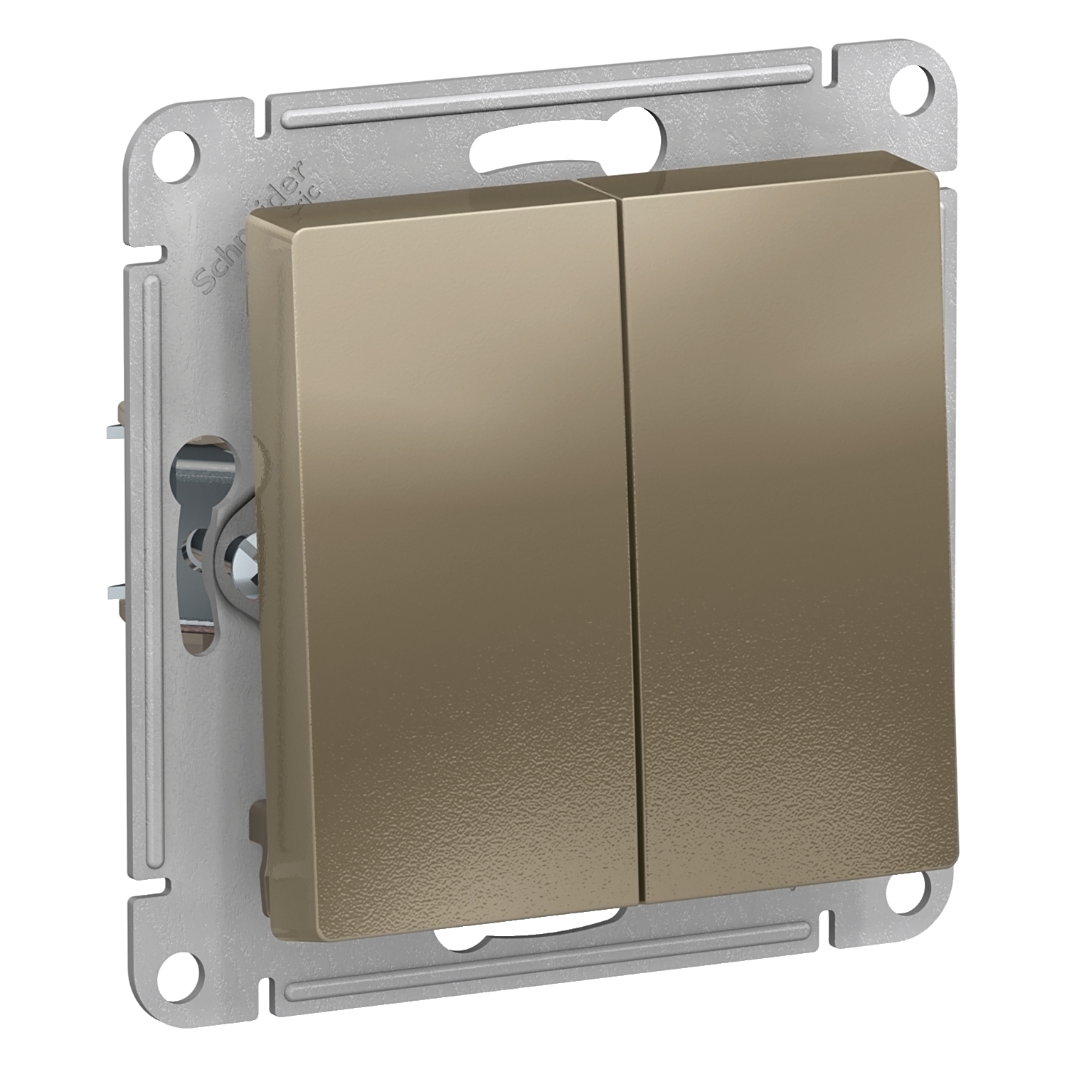 

ATN000551 Atlasdesign 2-клавишный Выключатель, сх.5, 10АХ, механизм, Шампань Schneider Electric, Atlasdesign ATN000551