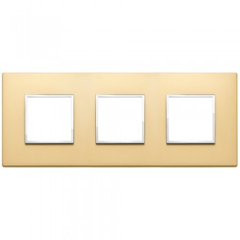 21644.10 Рамка Eikon Evo Сатинированное золото 6 модулей Vimar фото