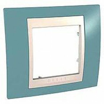 MGU6.002.573 Рамка Unica Хамелеон Синий / Бежевый 1-постовая Schneider Electric фото
