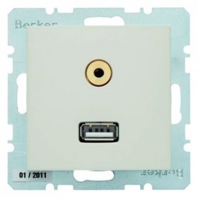 

3315398982 BMO USB/3.5mm AUDIO S1 цвет: белый Berker, S.1 3315398982