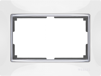 W0081901 Рамка для двойной розетки (белый) Snabb Werkel a051646 фото