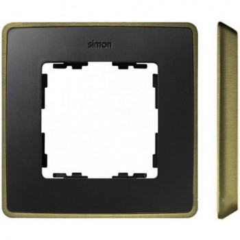 8201610-247 Рамка декоративная, 1 пост, Select, Simon 82 Detail, графит-латунь фото