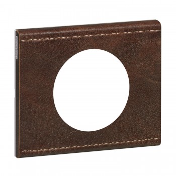 069401 Рамка Celiane Кожа/Текстиль Кожа коричневая 1-постовая Legrand фото