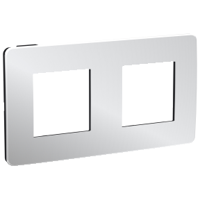 NU280456 Рамка Unica Studio Metal Хром / Антрацит 2-постовая Schneider Electric фото