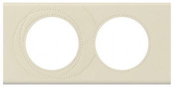 069432 Рамка Celiane Кожа/Текстиль Кожа макиато 2-постовая Legrand фото