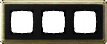 0213622 Рамка Classix Бронза / Черный 3-постовая Gira фото