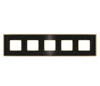 FD01435GROB Рамка Belle Epoque Metal Graphite / Bright gold 5-постовая гор/верт. Fede фото