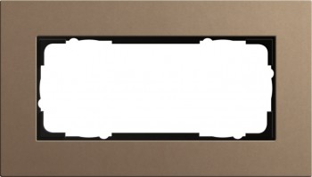 1002221 Рамка без перегородки Esprit Linoleum-Multiplex Светло-коричневый 2-постовая Gira фото