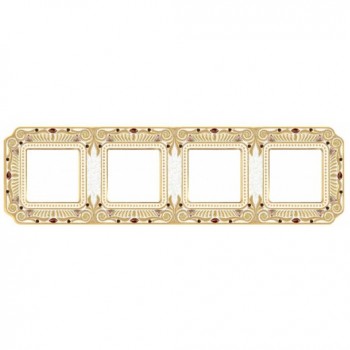 FD01364OPCL Рамка Firenze Gold White Patina 4-постовая Fede фото