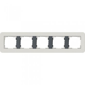 0215421 Рамка с антрацитовой подложкой E3 Светло-серый / Антрацит 5-постовая Gira фото