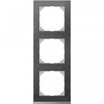 MTN4030-3669 Рамка M-Pure Decor Сланец / Алюминий 3-постовая Merten фото