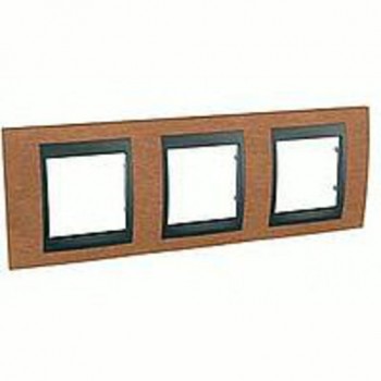 MGU66.006.2M2 Рамка Unica Top Вишня / Графит 3-постовая Schneider Electric фото