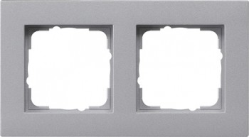 0212255 Рамка установочная для монтажа заподлицо E2 Алюминий 2-постовая Gira фото