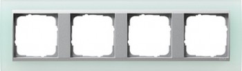 021451 Рамка Event Салатовый / Алюминий 4-постовая Gira фото