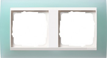 0212395 Рамка Event Салатовый / Белый 2-постовая Gira фото