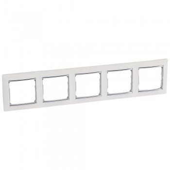 770495 Рамка Valena Белый / Серебряный штрих 5-постовая Legrand фото