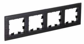 Рамка четверная оникс металл Systeme Electric (Schneider Electric) AtlasDesign Nature ATN312304 фото